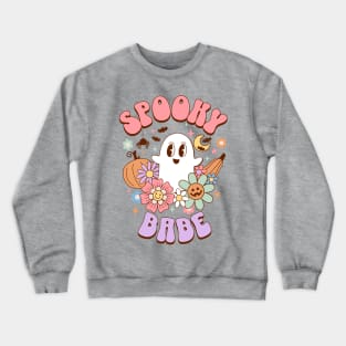 Spooky Babe Kawaii Ghost Retro Halloween Preppy Aesthetic Crewneck Sweatshirt